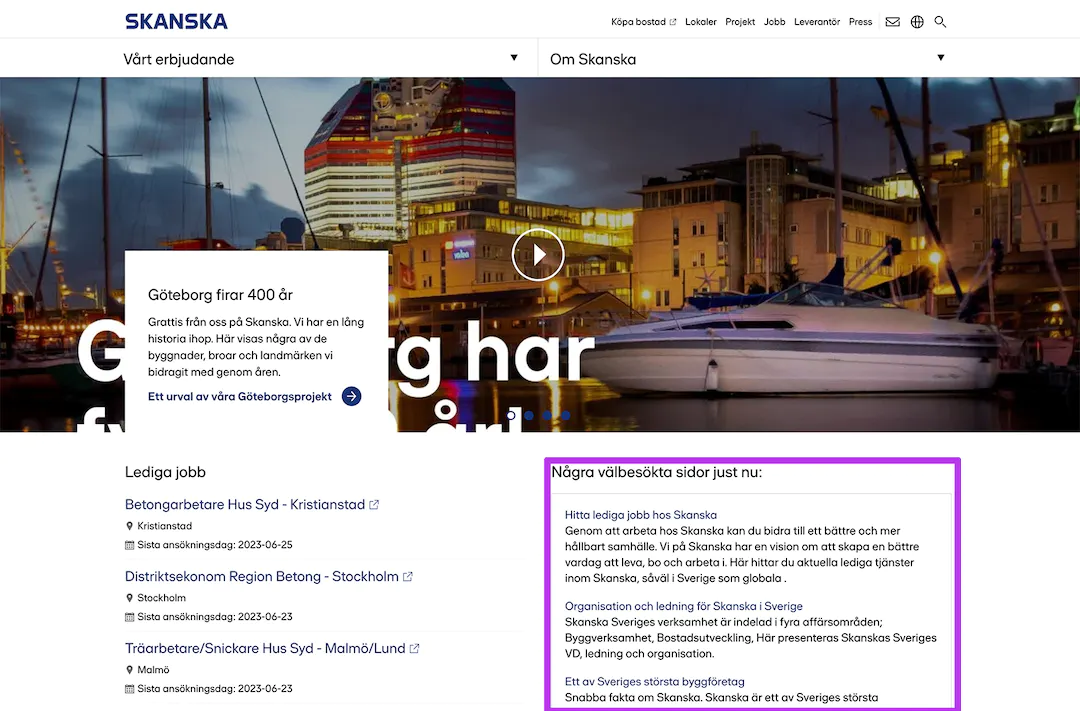 Skanska’s website is tailored - Rek.ai